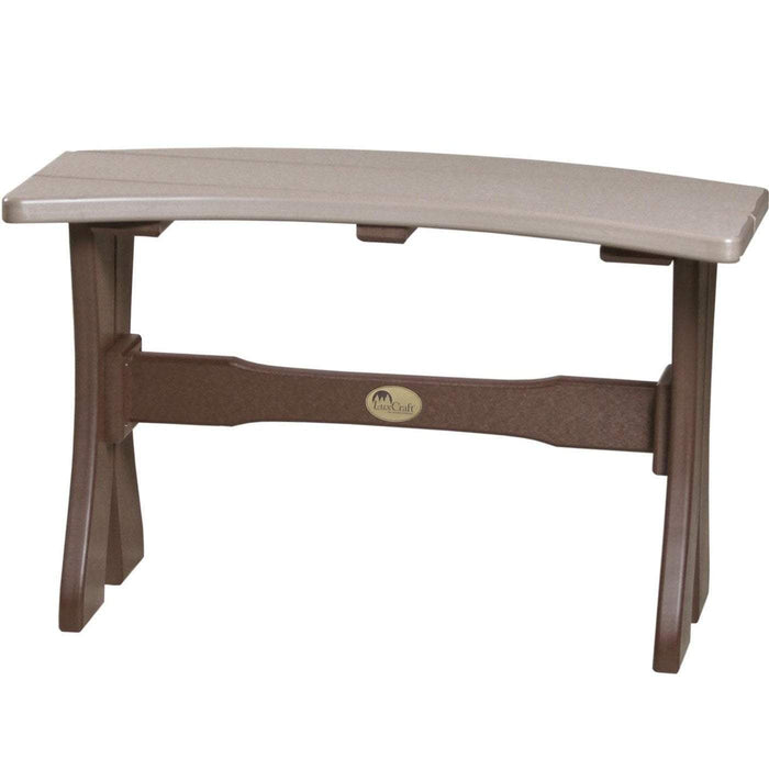 LuxCraft LuxCraft Weatherwood Recycled Plastic Table Bench With Cup Holder Weatherwood On Chestnut Brown / 28" Bench P28TBWWCBR