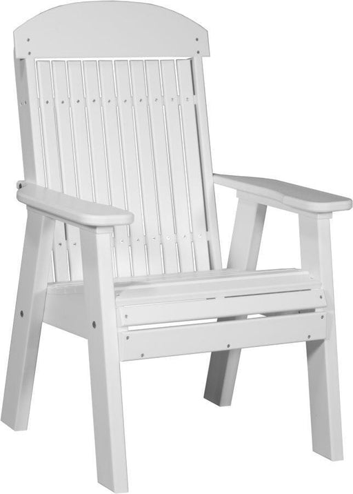 LuxCraft LuxCraft White 2' Classic Highback Recycled Plastic Chair With Cup Holder White Chair 2CPBW
