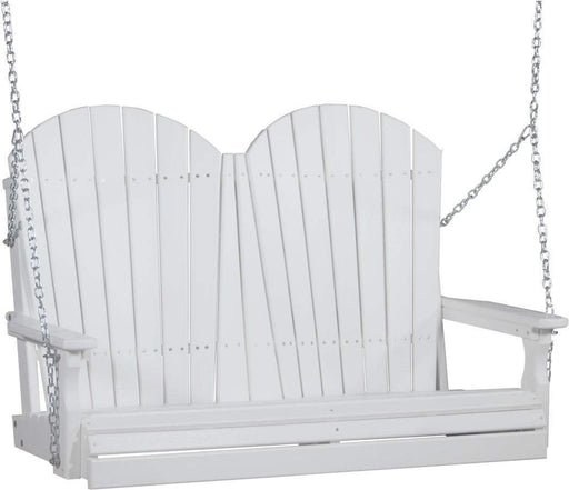 LuxCraft LuxCraft White Adirondack 4ft. Recycled Plastic Porch Swing White / Adirondack Porch Swing Porch Swing 4APSW
