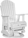LuxCraft Luxcraft White Adirondack Recycled Plastic Swivel Glider Chair With Cup Holder White Glider Chair 2ARSW