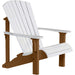 LuxCraft LuxCraft White Deluxe Recycled Plastic Adirondack Chair White on Chestnut Brown Adirondack Deck Chair PDACWCB