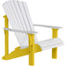 LuxCraft LuxCraft White Deluxe Recycled Plastic Adirondack Chair White on Yellow Adirondack Deck Chair PDACWY