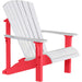 LuxCraft LuxCraft White Deluxe Recycled Plastic Adirondack Chair With Cup Holder White on Red Adirondack Deck Chair