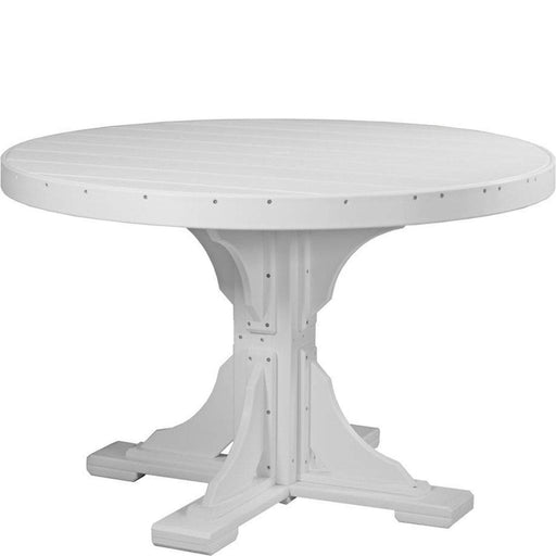 LuxCraft LuxCraft White Recycled Plastic 4' Round Table With Cup Holder White / Bar Tables P4RTBW
