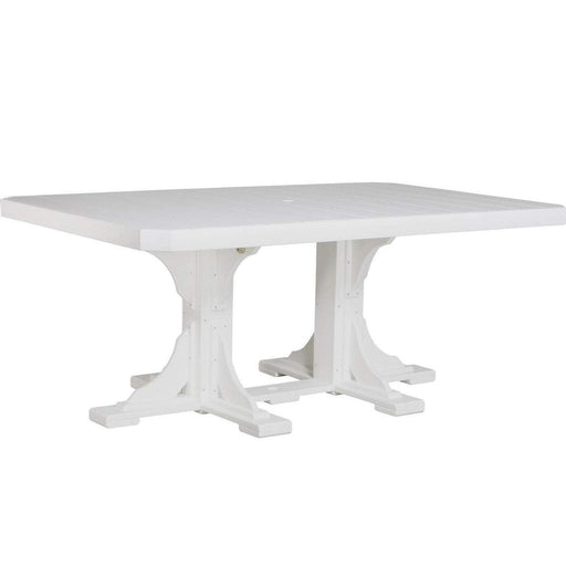 LuxCraft LuxCraft White Recycled Plastic 4x6 Rectangular Table With Cup Holder White / Bar Tables P46RTBW