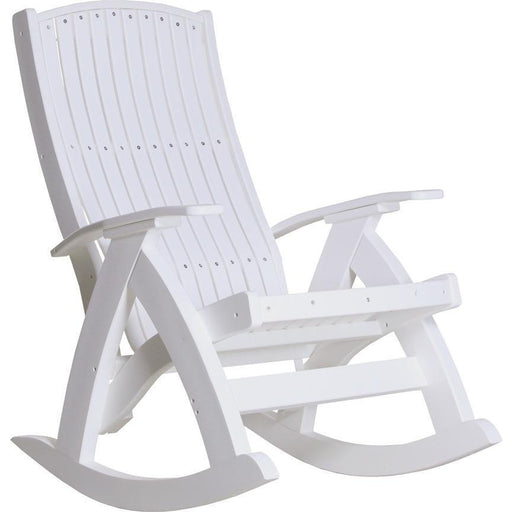 LuxCraft LuxCraft White Recycled Plastic Comfort Porch Rocking Chair White Rocking Chair PCRW