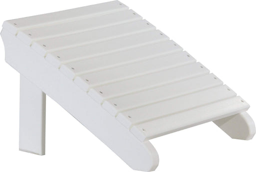 LuxCraft LuxCraft White Recycled Plastic Deluxe Adirondack Footrest White Adirondack Deck Chair PDAFW