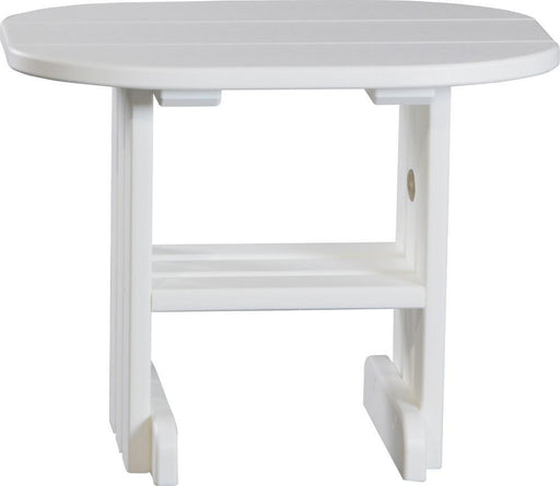 LuxCraft LuxCraft White Recycled Plastic End Table With Cup Holder White Accessories PETW