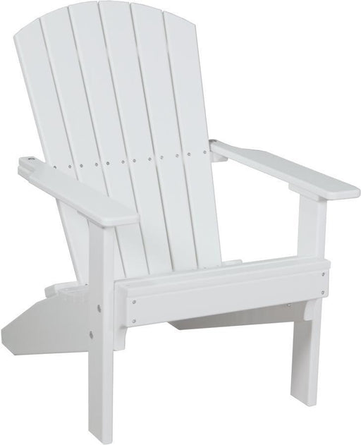 LuxCraft LuxCraft White Recycled Plastic Lakeside Adirondack Chair White Adirondack Deck Chair LACW