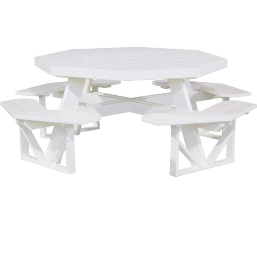 LuxCraft LuxCraft White Recycled Plastic Octagon Picnic Table With Cup Holder White Tables POPTW