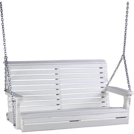 LuxCraft LuxCraft White Rollback 4ft. Recycled Plastic Porch Swing White Porch Swing 4PPSW