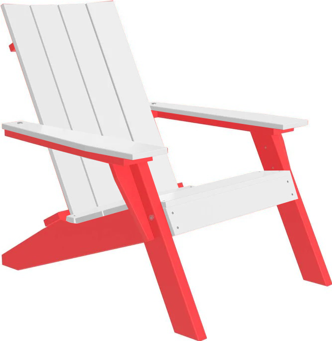 LuxCraft Luxcraft White Urban Adirondack Chair White on Red Adirondack Deck Chair