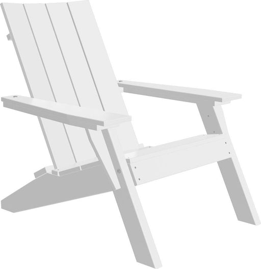 LuxCraft Luxcraft White Urban Adirondack Chair With Cup Holder White Adirondack Deck Chair UACW