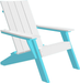 LuxCraft Luxcraft White Urban Adirondack Chair With Cup Holder White on Aruba Blue Adirondack Deck Chair UACWAB-CH
