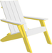 LuxCraft Luxcraft White Urban Adirondack Chair With Cup Holder White on Yellow Adirondack Deck Chair UACWY-CH
