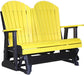 LuxCraft LuxCraft Yellow 4 ft. Recycled Plastic Adirondack Outdoor Glider Yellow On Black Adirondack Glider 4APGYB