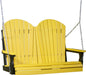 LuxCraft LuxCraft Yellow Adirondack 4ft. Recycled Plastic Porch Swing With Cup Holder Yellow on Black / Adirondack Porch Swing Porch Swing 4APSYB