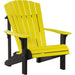 LuxCraft LuxCraft Yellow Deluxe Recycled Plastic Adirondack Chair With Cup Holder Yellow On Black Adirondack Deck Chair PDACYB