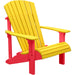 LuxCraft LuxCraft Yellow Deluxe Recycled Plastic Adirondack Chair With Cup Holder Yellow on Red Adirondack Deck Chair PDACYR-CH
