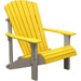 LuxCraft LuxCraft Yellow Deluxe Recycled Plastic Adirondack Chair With Cup Holder Yellow on Weatherwood Adirondack Deck Chair PDACYWW-CH