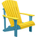 LuxCraft LuxCraft Yellow Deluxe Recycled Plastic Adirondack Chair Yellow on Aruba Blue Adirondack Deck Chair PDACYAB
