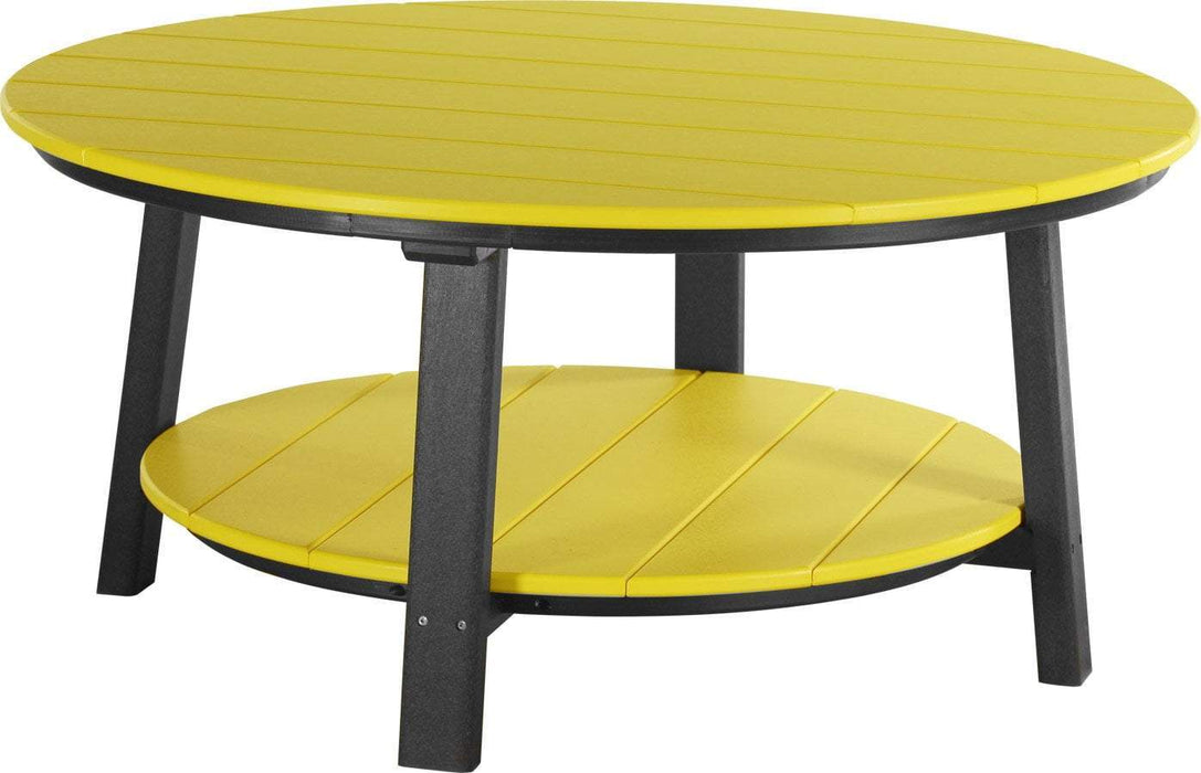 LuxCraft LuxCraft Yellow Recycled Plastic Deluxe Conversation Table Yellow on Black Conversation Table PDCTYB