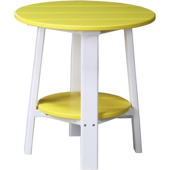 LuxCraft LuxCraft Yellow Recycled Plastic Deluxe End Table With Cup Holder Yellow On White End Table PDETYW