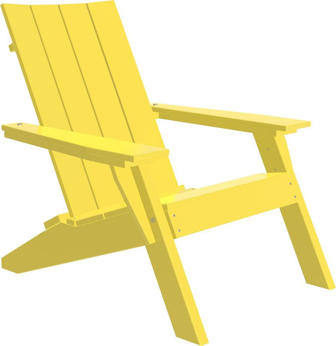 LuxCraft Luxcraft Yellow Urban Adirondack Chair With Cup Holder Yellow Adirondack Deck Chair UACY