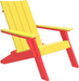 LuxCraft Luxcraft Yellow Urban Adirondack Chair With Cup Holder Yellow on Red Adirondack Deck Chair UACYR
