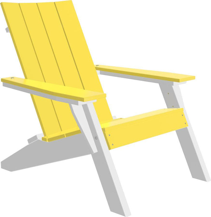 LuxCraft Luxcraft Yellow Urban Adirondack Chair With Cup Holder Yellow on White Adirondack Deck Chair UACYW