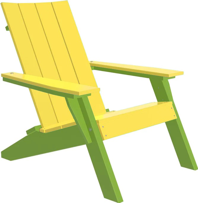 LuxCraft Luxcraft Yellow Urban Adirondack Chair Yellow on Lime Green Adirondack Deck Chair UACYLM