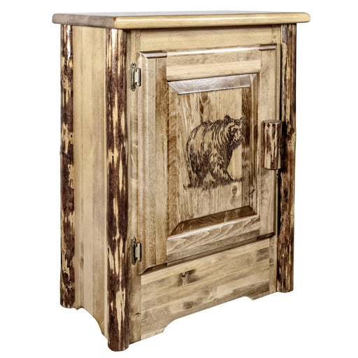 Montana Woodworks Glacier Country Accent Cabinet w/ Laser Engraved Design Stained & Lacquered / Bear Living Area, Entry, Study, Home Office MWGCACCCABLHLZBEAR 661890460949