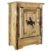 Montana Woodworks Glacier Country Accent Cabinet w/ Laser Engraved Design Stained & Lacquered / Bronc Living Area, Entry, Study, Home Office MWGCACCCABLHLZBRONC 661890461007