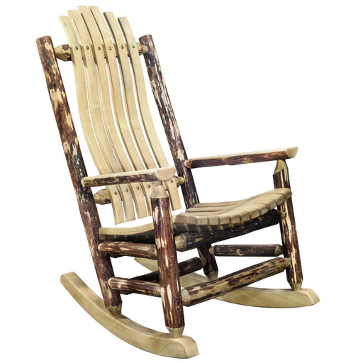 Montana Woodworks Glacier Country Adult Log Rocker Exterior Stain Finish Outdoor MWGCLREXT 661890415260