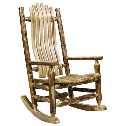 Montana Woodworks Glacier Country Adult Log Rocker Stained & Lacquered Living Room, Bedroom, Outdoor Furniture MWGCLR 661890412924
