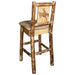 Montana Woodworks Glacier Country Barstool Back Buckskin Upholstery w/ Laser Engraved Design Stained & Lacquered / Bronc Dining, Kitchen, Game Room, Bar MWGCBSWNRBUCKLZBRONC 661890445908