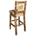 Montana Woodworks Glacier Country Barstool Back Buckskin Upholstery w/ Laser Engraved Design Stained & Lacquered / Moose Dining, Kitchen, Game Room, Bar MWGCBSWNRBUCKLZMOOSE 661890446028