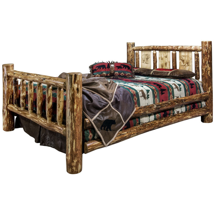 Montana Woodworks Glacier Country Bed w/ Laser Engraved Design Bear / California King Beds MWGCCAKBLZBEAR 661890431796