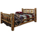 Montana Woodworks Glacier Country Bed w/ Laser Engraved Design Bronc / Queen Beds MWGCQBLZBRONC 661890431130