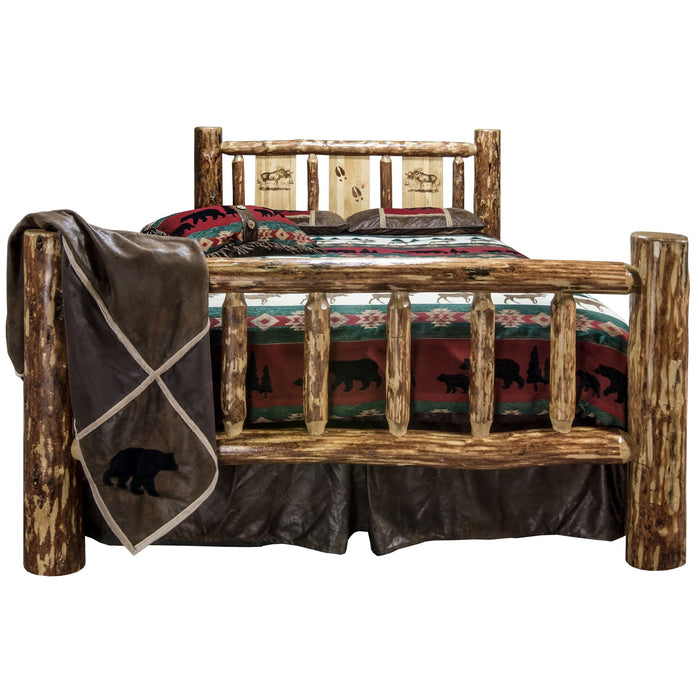 Montana Woodworks Glacier Country Bed w/ Laser Engraved Design Moose / California King Beds MWGCCAKBLZMOOSE 661890431970