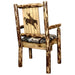 Montana Woodworks Glacier Country Captain's Chair Woodland Upholstery w/ Laser Engraved Design Stained & Lacquered / Bronc Dining, Kitchen, Home Office MWGCCASCNWOODLZBRONC 661890466880