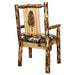 Montana Woodworks Glacier Country Captain's Chair Woodland Upholstery w/ Laser Engraved Design Stained & Lacquered / Pine Dining, Kitchen, Home Office MWGCCASCNWOODLZPINE 661890467061