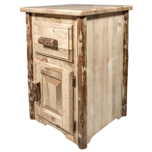 Montana Woodworks Glacier Country End Table w/ Drawer & Door, Right Hinged Stained & Lacquered End Tables MWGCETSTDDR 661890424644