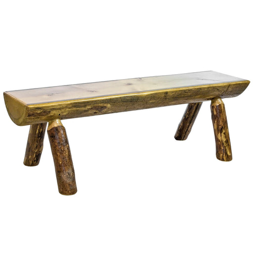 Montana Woodworks Glacier Country Half Log Bench 5 Foot Stained & Lacquered Dining, Kitchen, Bedroom MWGCHLB5 661890410968