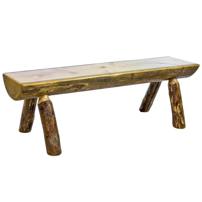 Montana Woodworks Glacier Country Half Log Bench 6 Foot Stained & Lacquered Dining, Kitchen, Bedroom MWGCHLB6 661890411026