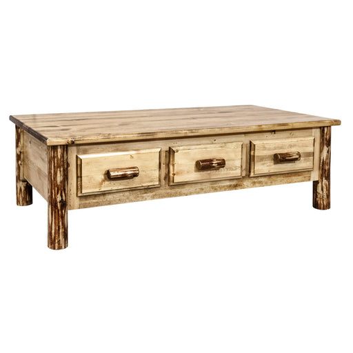 Montana Woodworks Glacier Country Large Coffee Table w/ 6 Drawers Stained & Lacquered Living Area, Home Office MWGCCT6D 661890470948