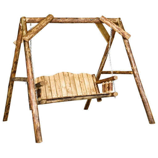 Montana Woodworks Glacier Country Lawn Swing w/ "A" Frame Exterior Stain Finish Exterior Stain Outdoor MWGCLS 661890411392