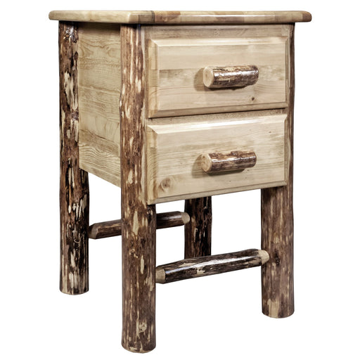 Montana Woodworks Glacier Country Nightstand with 2 Drawers Stained & Lacquered Nightstands MWGCN2DN 661890412085