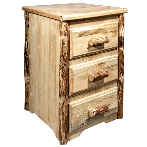 Montana Woodworks Glacier Country Nightstand with 3 Drawers Stained & Lacquered Nightstands MWGCN3D 661890416441