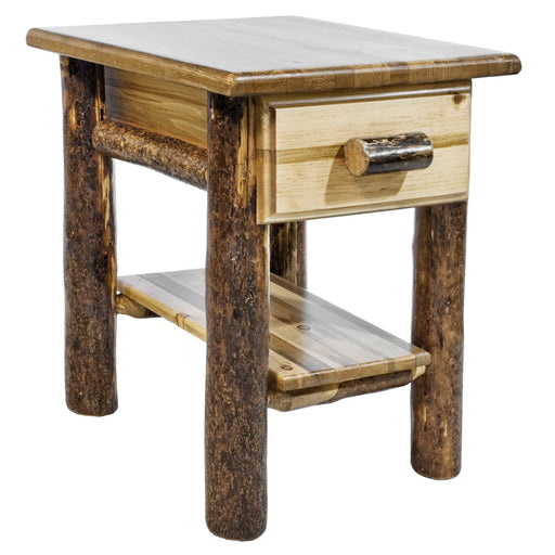 Montana Woodworks Glacier Country Nightstand with Drawer & Shelf Stained & Lacquered Nightstands MWGCND 661890411958